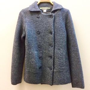 J.Crew 100% Wool Grey Pea Coat Size S